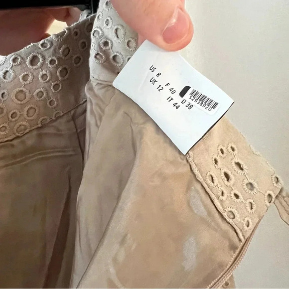 239 Akris Punto Gypsy Eyelet Clay Tiered Maxi Size 8 Color Cream Tan - Picture 7 of 7